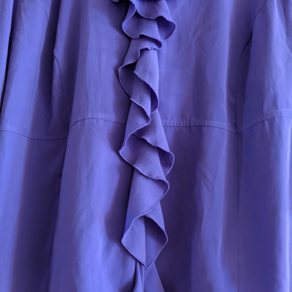 Maggie Barnes Purple Ruffled Blouse Size 2X - Picture 2 of 8